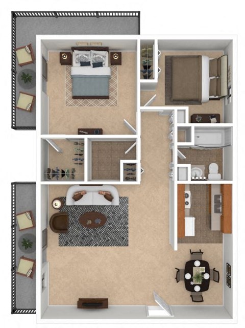an overhead view of a floor plan of a hotel room